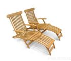 Teak Steamer Chaise Lounge Pair