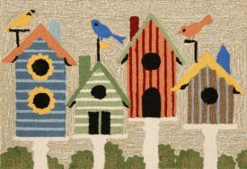 Birdhouses Outdoor Rug