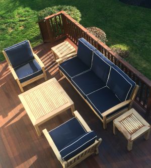 Teak Deep Seating Sofa, Club Chairs, End Tables - Customer Photo Goldenteak