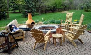 Teak Firepit Conversation Set - Customer Photo - Goldenteak