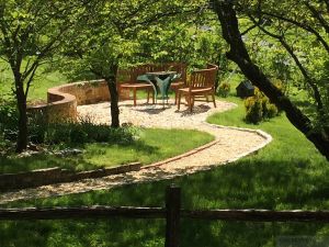 Teak Curved Bench In Garden - Customer Photo