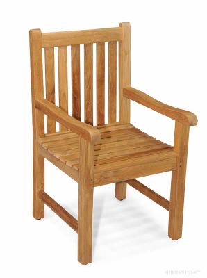 Solid Teak Block Island Dining Chair with arms