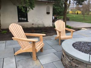 Teak Adirondacks around Firepit - Goldenteak Customer Photo