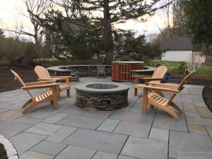 Teak Adirondacks around Firepit - Goldenteak Customer Photo