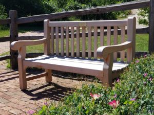 Teak Hyde Park Bench at Old World Wisconsin