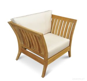 Teak Deep Seating Club Chair Fan Back - Nevis Island Estate Collection