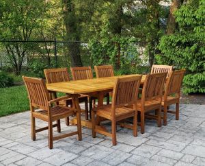 Teak Patio Dining Set with Millbrook Chairs - Goldenteak Customer Photo private Residence