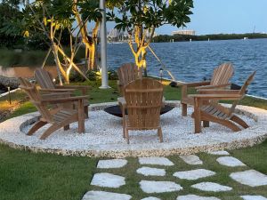 Adirondacks Teak Around Firepit - Customer Photo