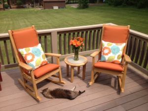 Teak Porch Rocking Chair Set for Outdoors