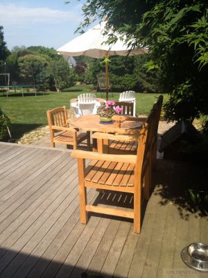 Teak Patio Set And Bench - Goldenteak Customer Photos