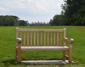 Teak Hyde Park Bench Goldenteak Cranes Castle - cust photo