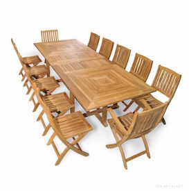 Nantucket Dining Set Seats 12 |  Premium Teak