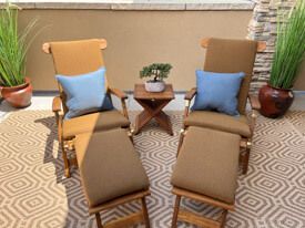 Teak Steamer Chaise with Cushions - Customer Photo