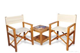 Directors Chair Conversation Set in Teak