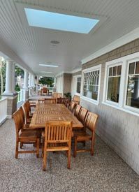 Teak Set for 10 - Nantucket Table, Millbrook Chairs - Goldenteak Cust Photo