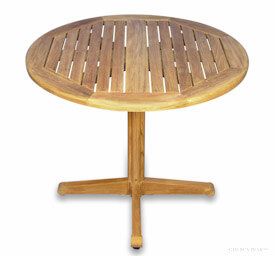 Teak Pedestal Table Round 36 inch