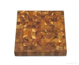 Square Teak End Grain Cutting Board 12