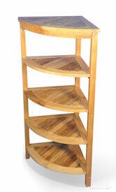 Solid Teak Corner Shelf 5 Tier