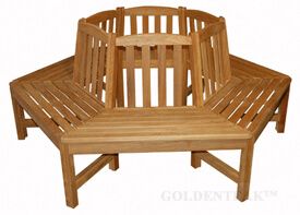 Teak Bench  Tree Bench Hexagon (6 Sides)