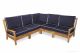 Teak Deep Seating Sectional SET with standard cushions - Belvedere Collection