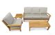 Teak Outdoor Sofa and Club Chair Set with Mission Coffee Table and End Table