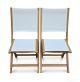 Teak Folding Side Chair White Sling Seat PAIR- Providence Collection