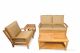 Teak Outdoor Seating Conversation Set with Loveseat, Coffee Table, End Table